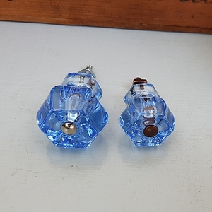 Glass Hexagon Knobs (Light Blue)