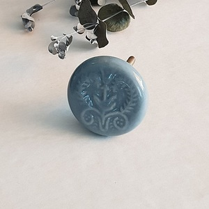 Ceramic knob- Blue French