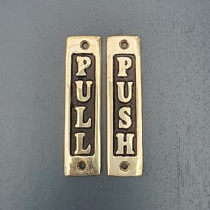 Brass Door sign 2종 PULL, PUSH (Black)