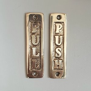 Brass Door sign 2종 PULL, PUSH (Brass)