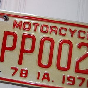 Vintage Motorcycle License Plate
