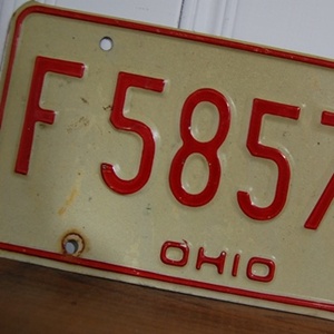 Vintage License Plate F5857N