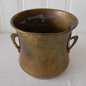 vintage brass pot