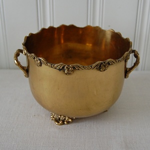 vintage brass pot 