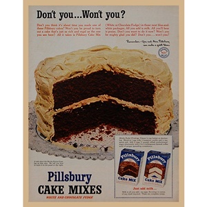 1952&#039; Pillsbury cake mixes