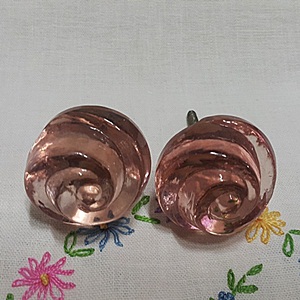 Glass knob-rose pink