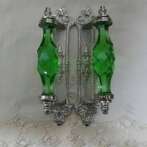 Crystal silver plate handle-Green