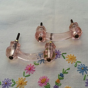 Pink glass handles
